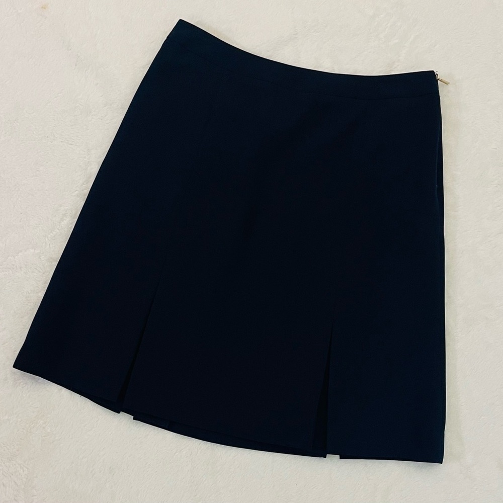 Karl Lagerfeld Navy Blue Lined Midi Knee Length Skirt - Size 4